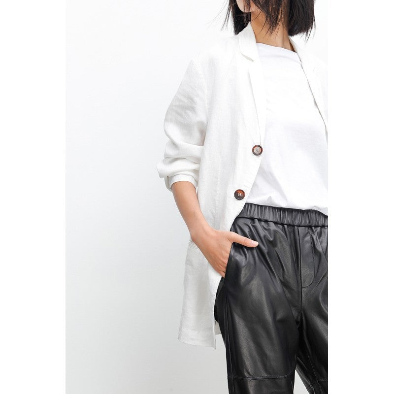 Relaxed Faux Leather Cropped Pants