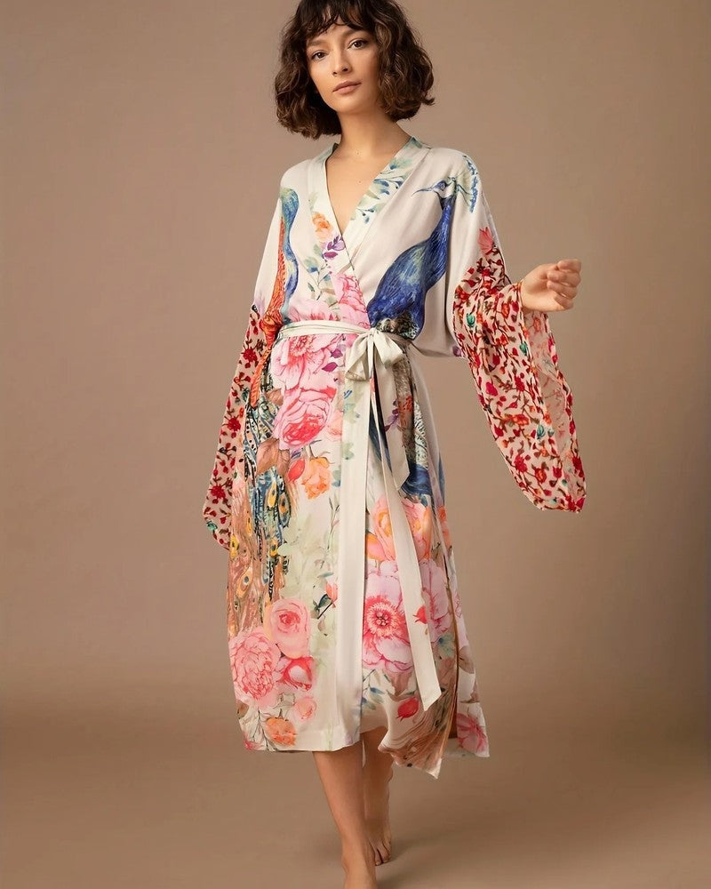 Relaxed Kimono Sleeve Midi Cover Up