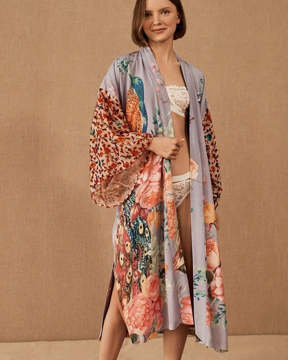 Relaxed Kimono Sleeve Midi Cover Up