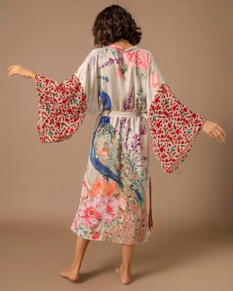 Relaxed Kimono Sleeve Midi Cover Up