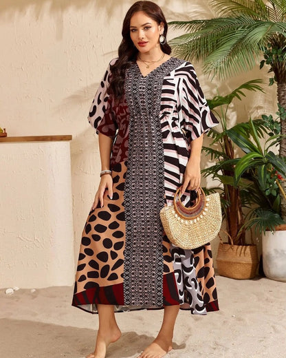 Plus Size Relaxed Kimono Sleeve Midi Cover Up