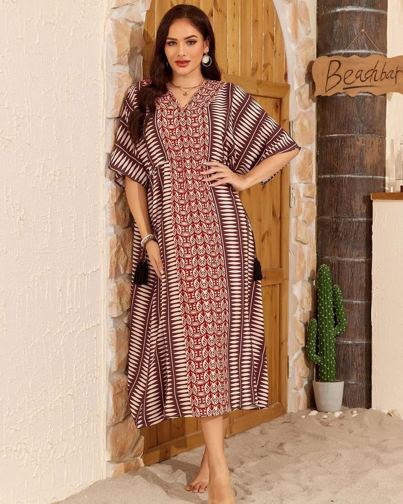 Plus Size Relaxed Kimono Sleeve Midi Cover Up
