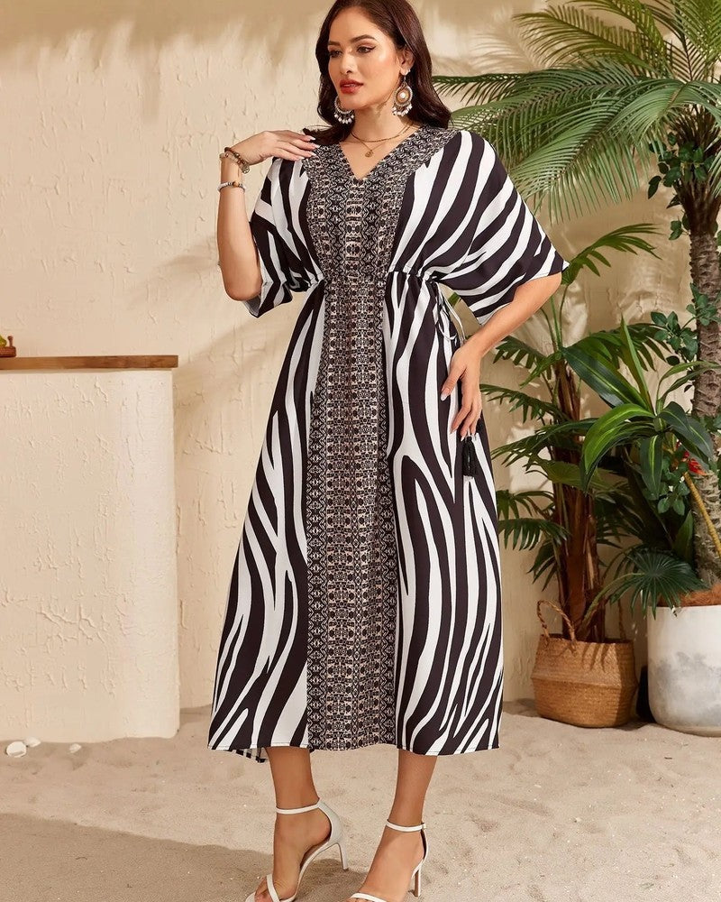Plus Size Relaxed Kimono Sleeve Midi Cover Up