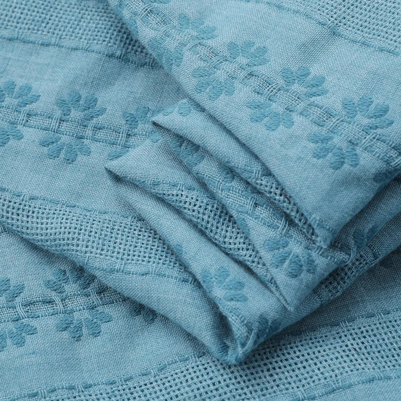 Relaxed Patterned Linen Button-Up Shirt