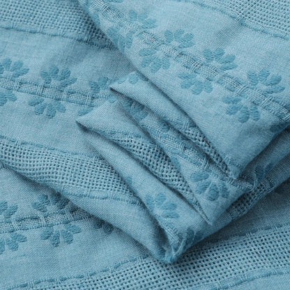 Relaxed Patterned Linen Button-Up Shirt