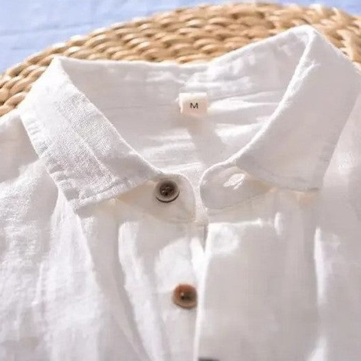 Relaxed Short Sleeve Linen Shirt
