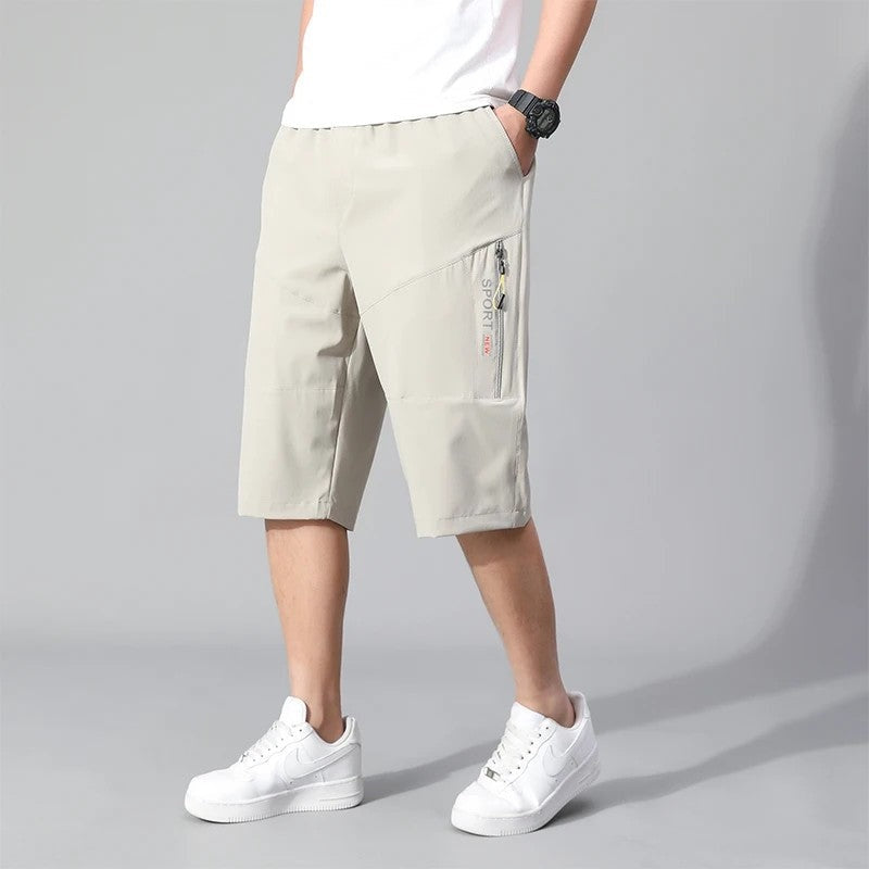 Relaxed Stretch Knee-Length Cargo Shorts