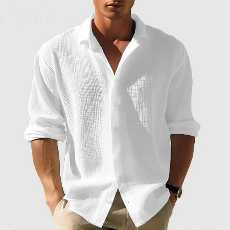 Relaxed Textured Button-Up Shirt