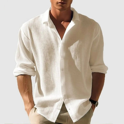 Relaxed Textured Button-Up Shirt