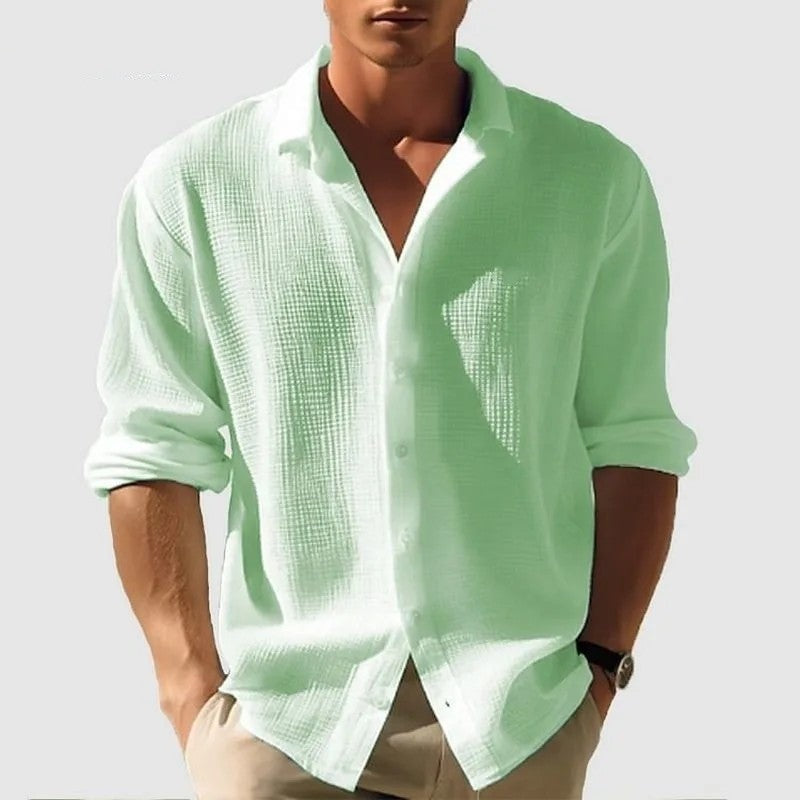 Relaxed Textured Button-Up Shirt