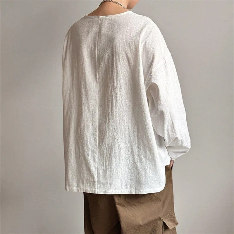 Relaxed Textured Long Sleeve Shirt