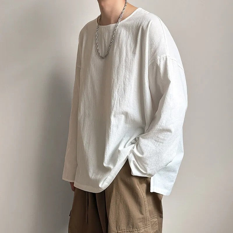 Relaxed Textured Long Sleeve Shirt