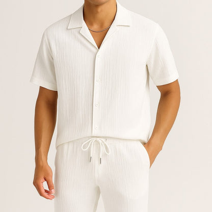Relaxed Textured Short Sleeve Lounge Set
