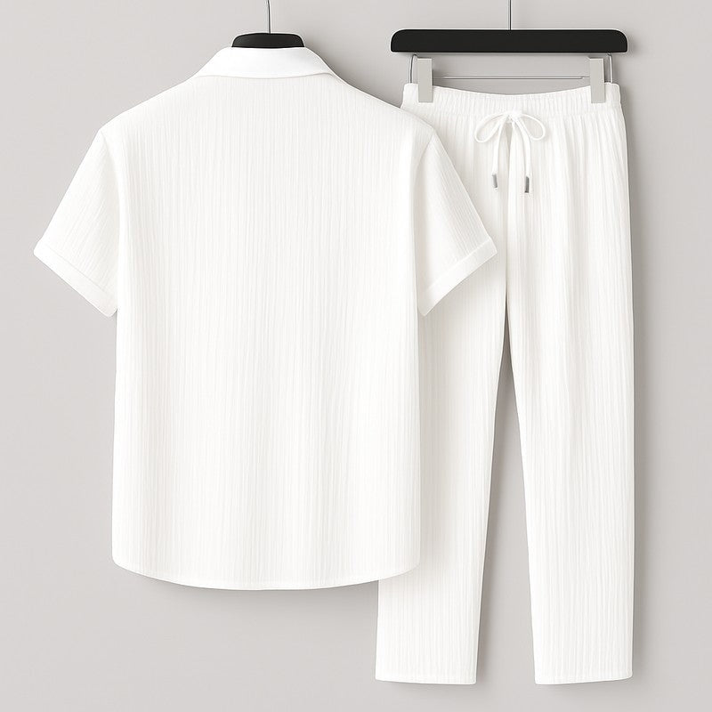 Relaxed Textured Short Sleeve Lounge Set