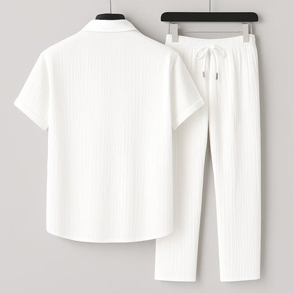 Relaxed Textured Short Sleeve Lounge Set