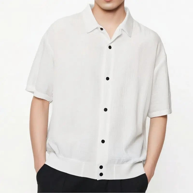 Relaxed Textured Short Sleeve Shirt