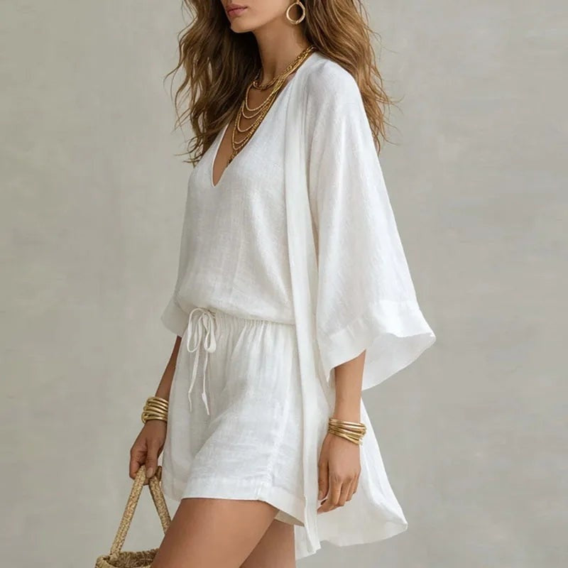 Relaxed Drawstring Three Piece Lounge Set