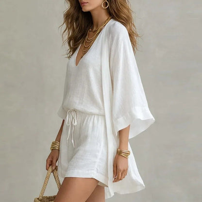 Relaxed Drawstring Three Piece Lounge Set
