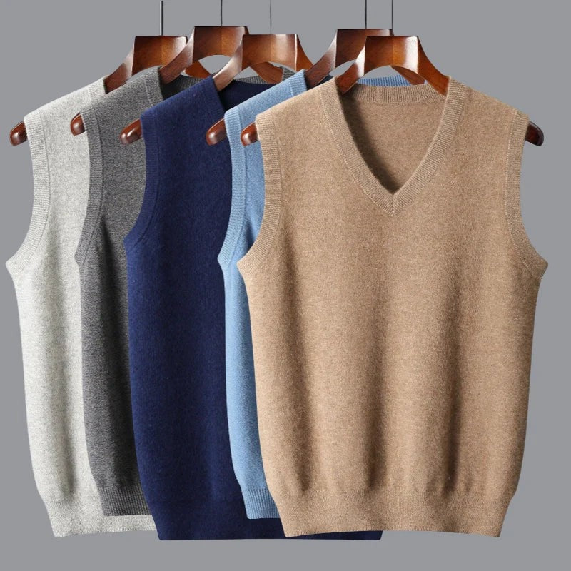 Relaxed V-Neck Knit Sweater Vest