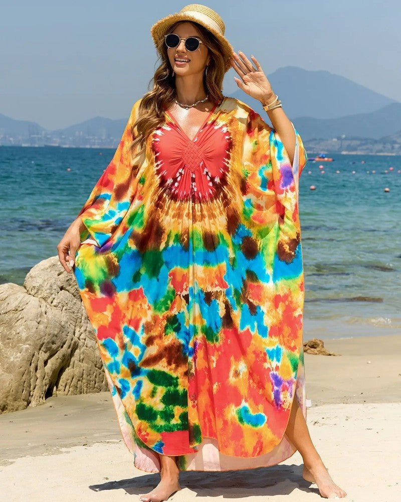 Relaxed V-Neck Maxi Cover Up