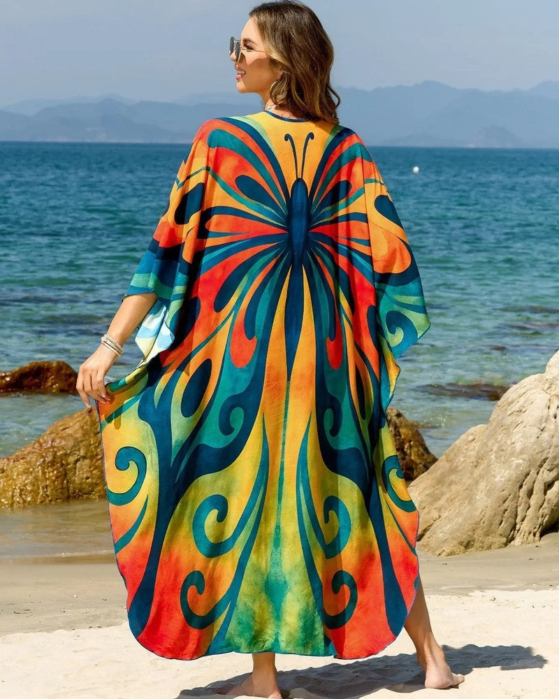 Relaxed V-Neck Maxi Cover Up