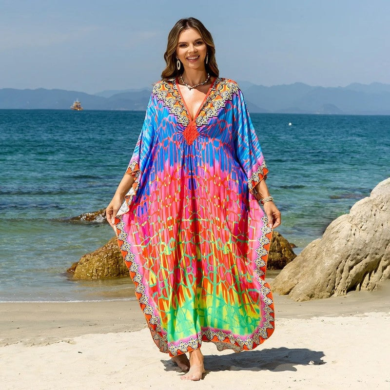 Relaxed V-Neck Maxi Cover Up