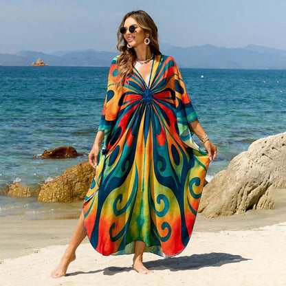 Relaxed V-Neck Maxi Cover Up