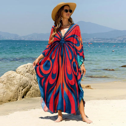Relaxed V-Neck Maxi Cover Up