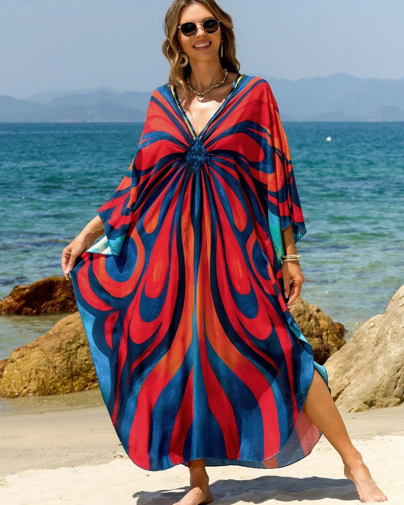 Relaxed V-Neck Maxi Cover Up