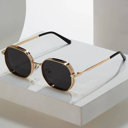 Renlor Geometric Metal Frame Sunglasses