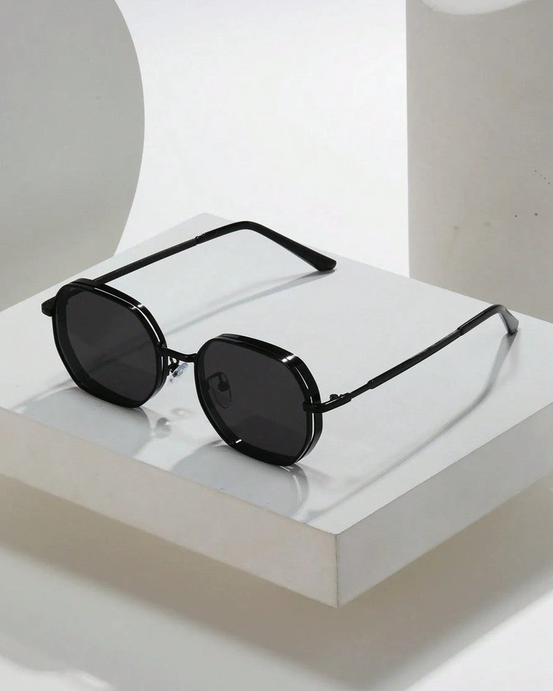 Renlor Geometric Metal Frame Sunglasses
