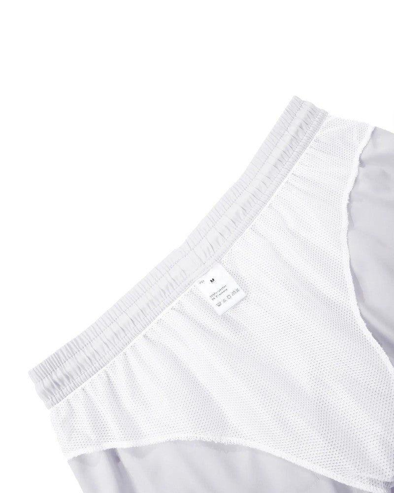 Retro Stripe Elastic Waist Swim Trunks