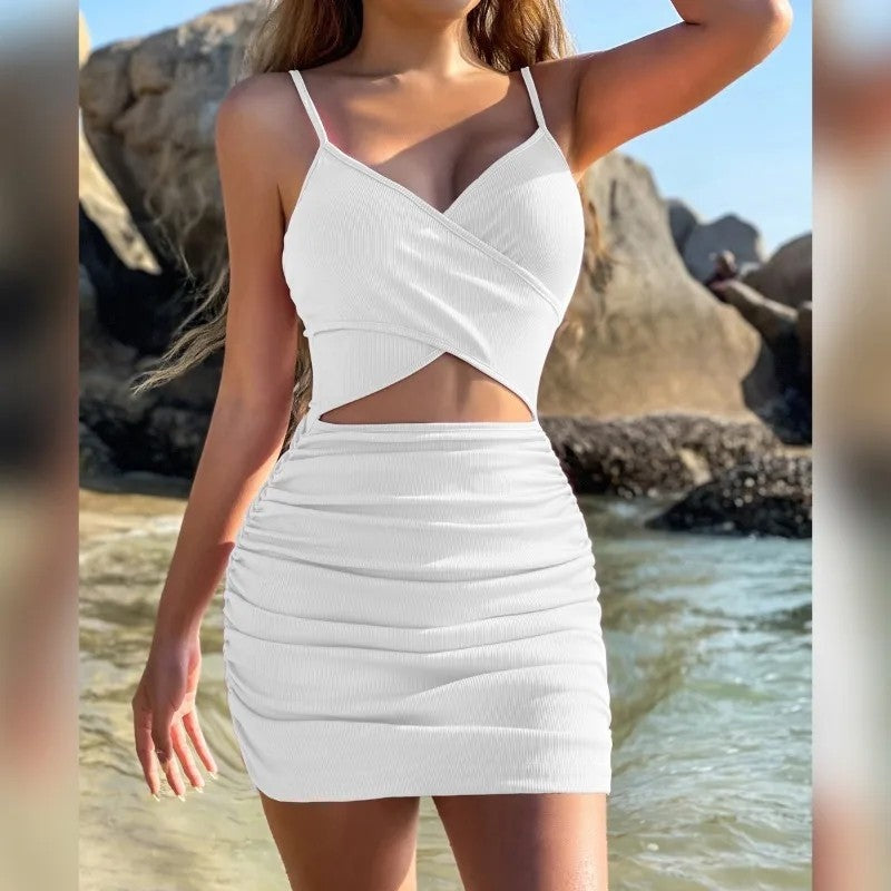 Ruched Cutout Bodycon Mini Dress