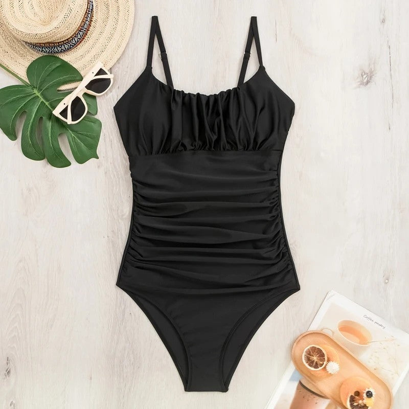 Ruched Scoop Neck One-Piece Swimsuit