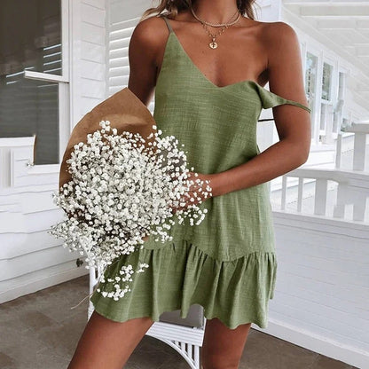 Ruffle Hem Relaxed Mini Dress