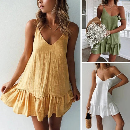 Ruffle Hem Relaxed Mini Dress