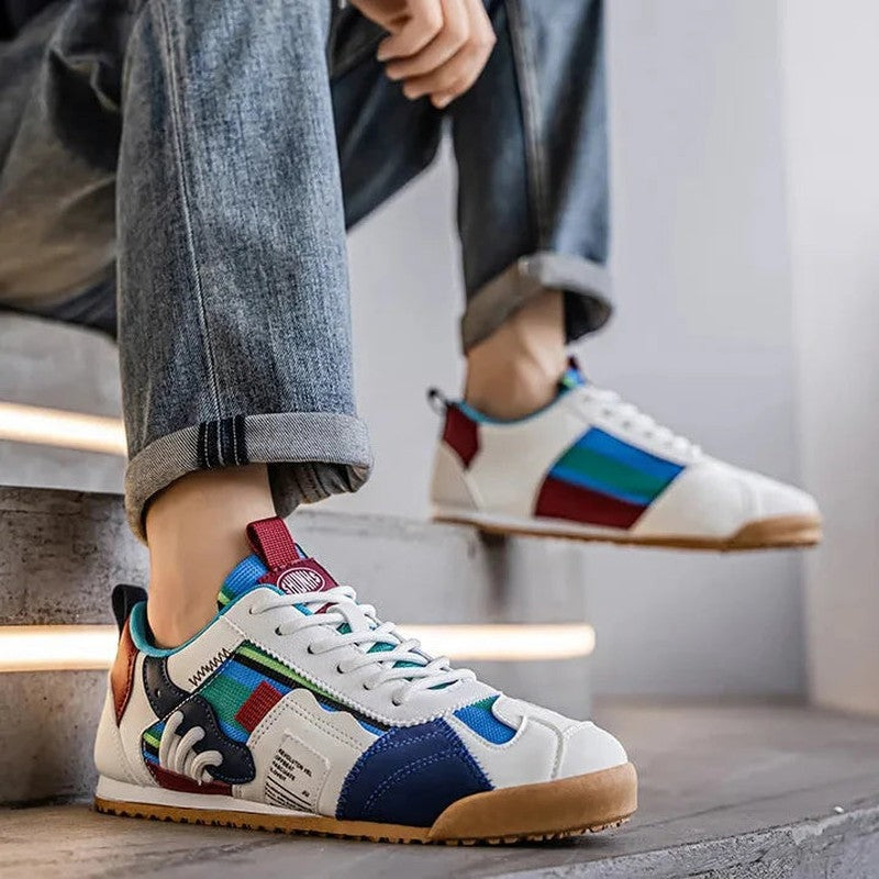 Ruvino Retro Patchwork Low-Top Sneakers