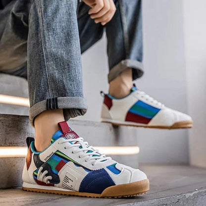 Ruvino Retro Patchwork Low-Top Sneakers