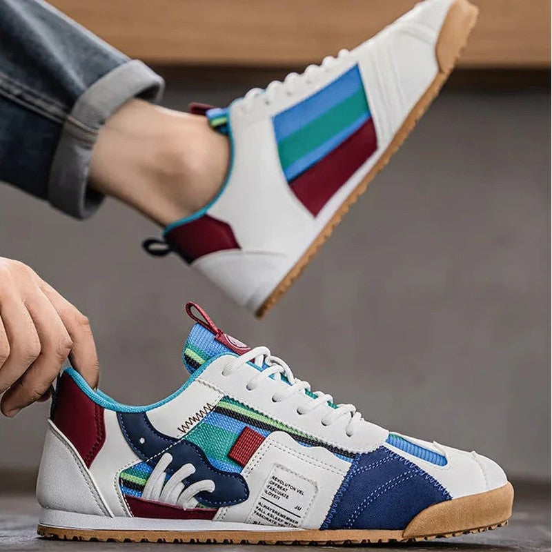 Ruvino Retro Patchwork Low-Top Sneakers