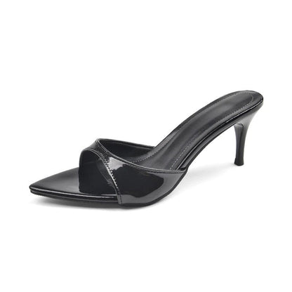 Sarini Gloss Pointed Toe Mule Heel