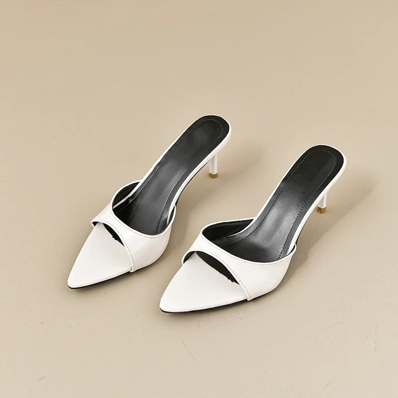 Sarini Gloss Pointed Toe Mule Heel