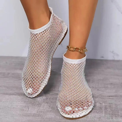 Serenna Mesh Embellished Ballet Flats