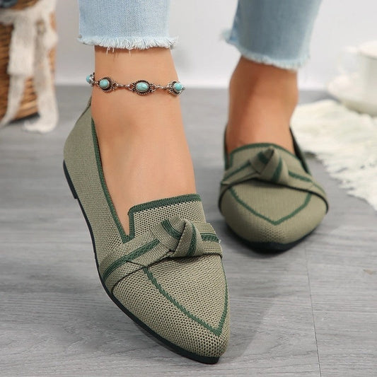 Plus Size Serlina Knit Pointed Toe Loafers