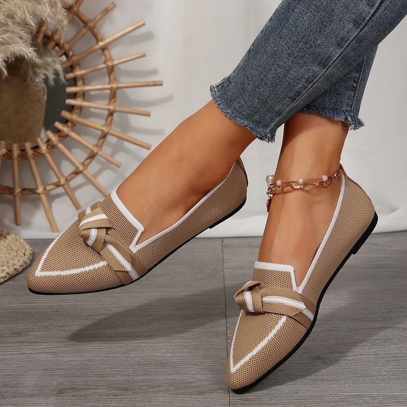 Plus Size Serlina Knit Pointed Toe Loafers