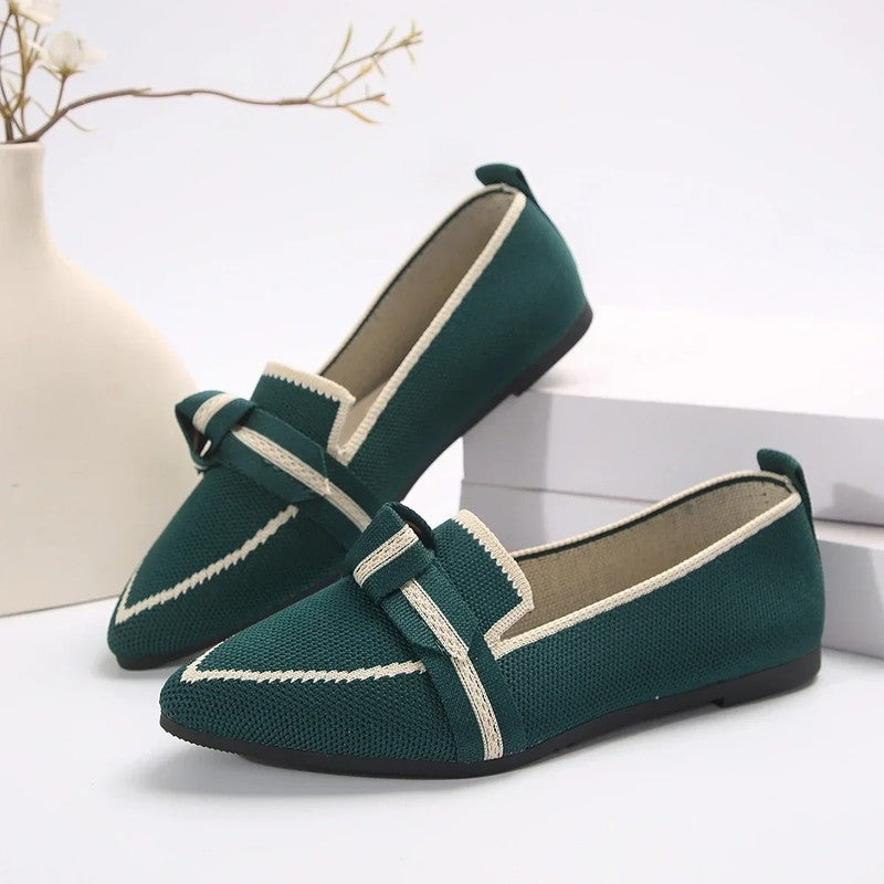 Plus Size Serlina Knit Pointed Toe Loafers