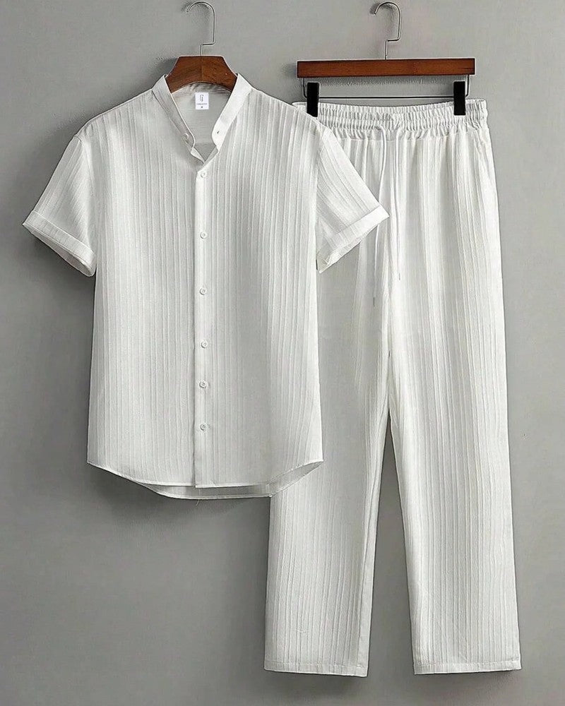 Short Sleeve Relaxed Collar Lounge Set