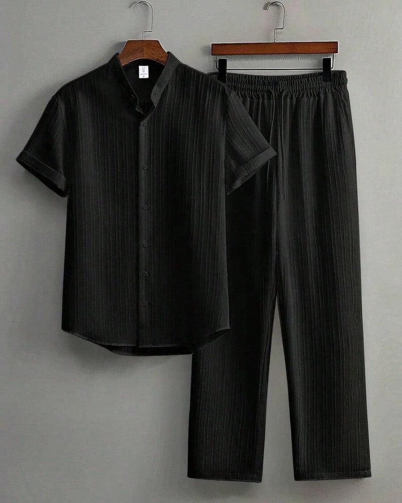 Short Sleeve Relaxed Collar Lounge Set