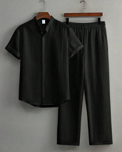 Short Sleeve Relaxed Collar Lounge Set