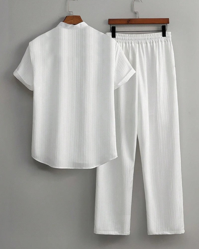 Short Sleeve Relaxed Collar Lounge Set