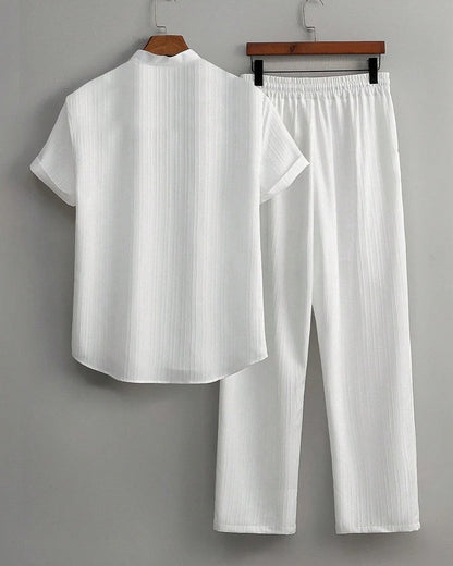 Short Sleeve Relaxed Collar Lounge Set